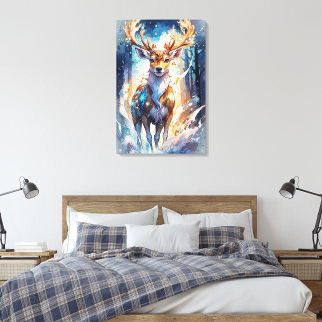 Impressão Em Tela "Veado Místico de Outono" (Insitu(Quarto))