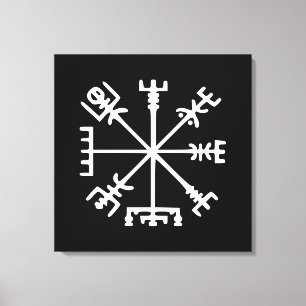 Impressão Em Tela Vegvísir (compasso de Viking)