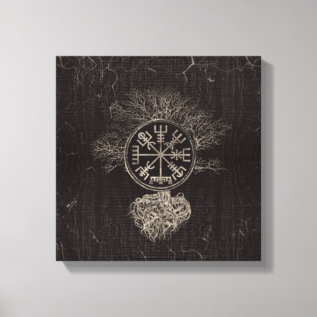Impressão Em Tela Vegvisir e Árvore da Vida - Yggdrasil (Frente)