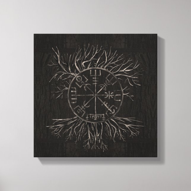 Impressão Em Tela Vegvisir e Árvore da Vida Yggdrasil (Frente)
