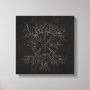 Impressão Em Tela Vegvisir e árvore de vida Yggdrasil