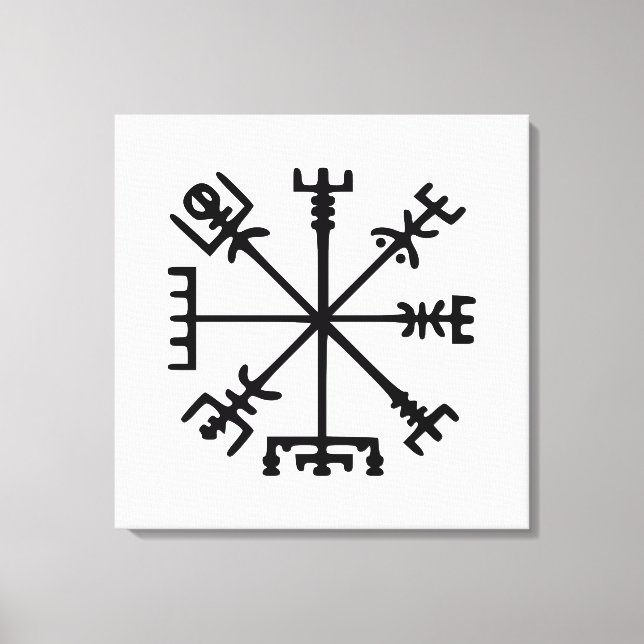 Impressão Em Tela Vegvísir (Viking Compass) (Frente)