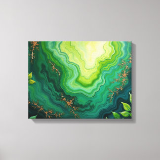 Impressão Em Tela Veias Verdejantes – 16"x12" Fluxo da Selva Abstrat