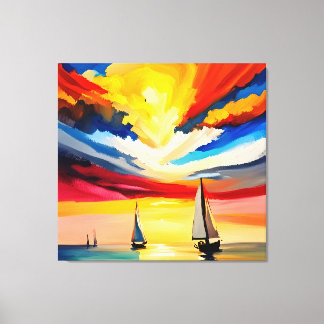 Impressão Em Tela Velejando para o mar (Frente)