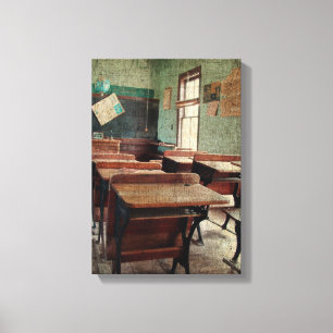 Impressão Em Tela Velha escola, uma escola de uma sala dentro da