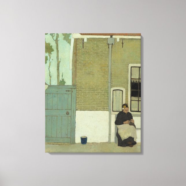 Impressão Em Tela Velha holandesa em frente à sua casa (Frente)