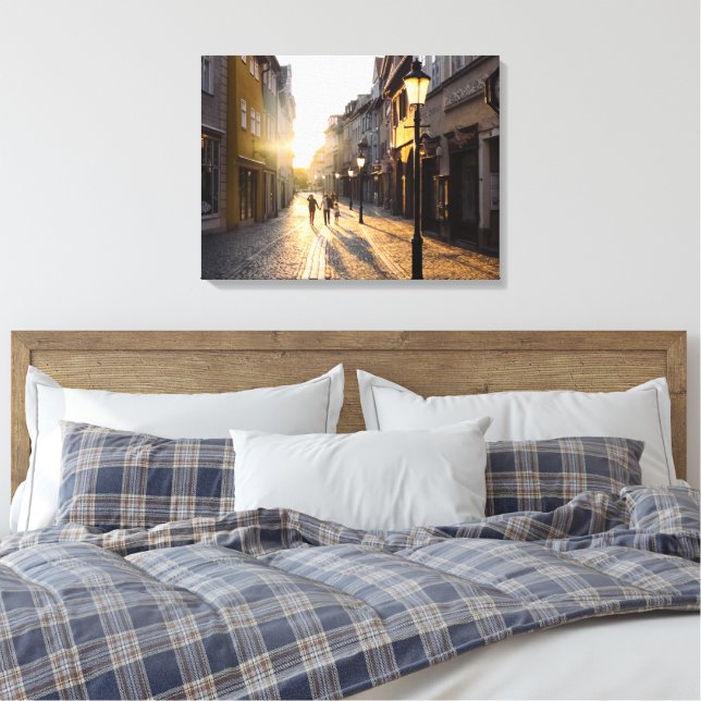Impressão Em Tela Velhos Edifícios Cobblestone Streams Lamp (Insitu(Quarto))