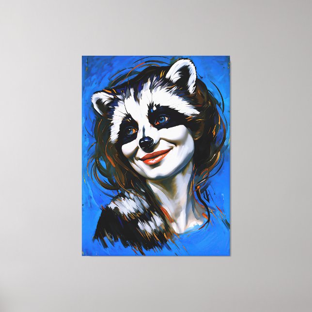 Impressão Em Tela "Velka Teyani" Whispering Raccoon Trickster (Frente)