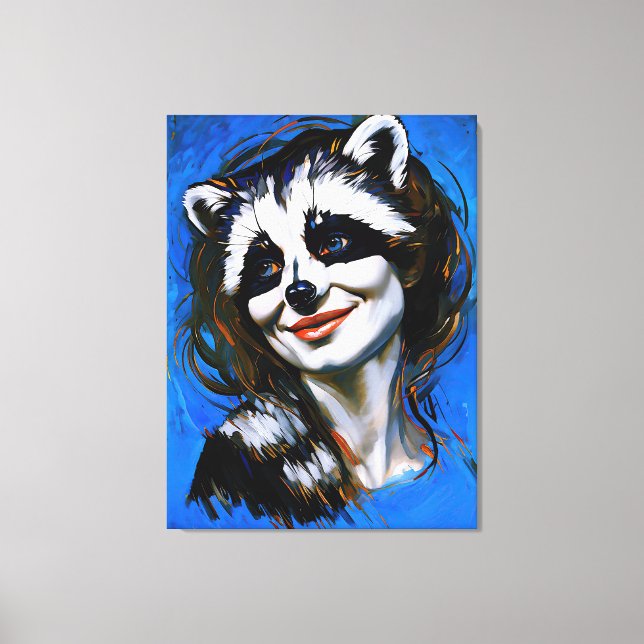 Impressão Em Tela "Velka Teyani" Whispering Raccoon Trickster (Frente)