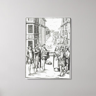 Impressão Em Tela Venda pelo Crier de cidade, após um woodcut 'no