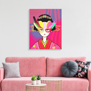 Impressão Em Tela Venetian Mask Geisha