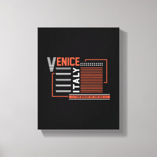 Impressão Em Tela Veneza Itália Design de Tipografia Geométrica Mode