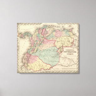 Impressão Em Tela Venezuela, Granada novo Colômbia e Equador