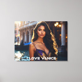 IMPRESSÃO EM TELA VENICE - EU AMO VENICE