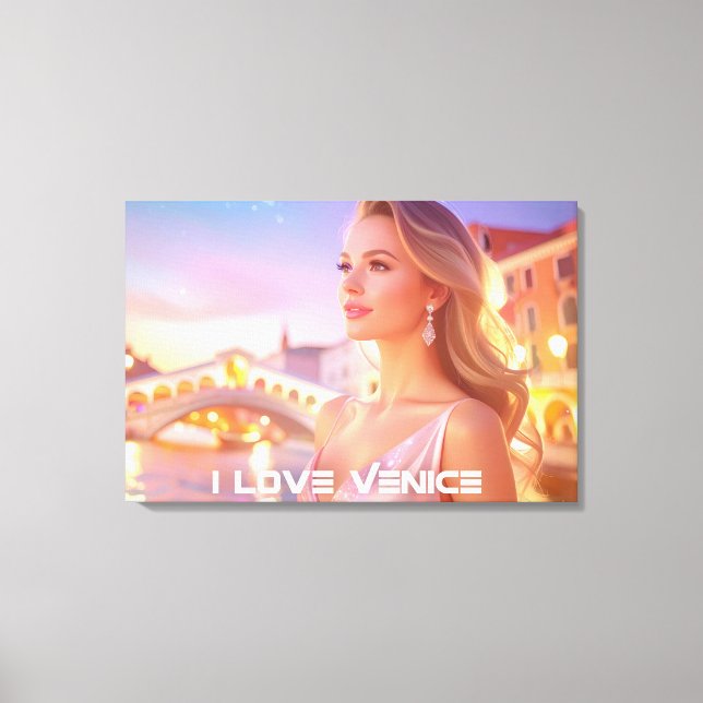 IMPRESSÃO EM TELA VENICE - I LOVE VENICE - (Frente)