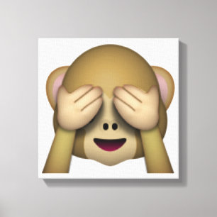 Impressão Em Tela Ver Sem Macaco Mau - Emoji