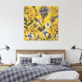 Impressão Em Tela Verão em Floral Amarelo Arte de IA