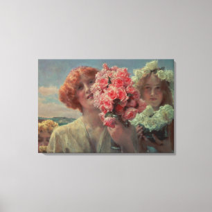 Impressão Em Tela Verão que oferece, 1911 de Alma-Tadema