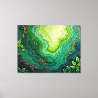 Impressão Em Tela Verdant Veins – 40"x32" Jungle Flow Abstract Fluid