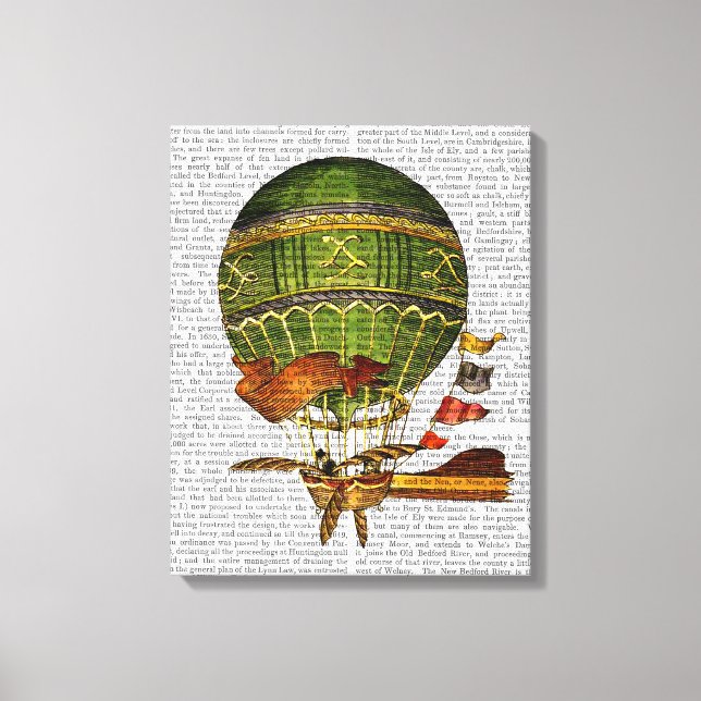 Impressão Em Tela Verde de Balão de Ar Quente (Frente)