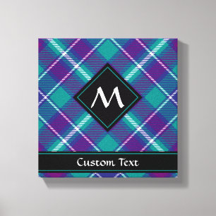 Impressão Em Tela Verde marinho, Roxo e Tartan Azul