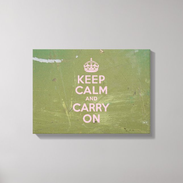 Impressão Em Tela Verde-oliva e rosa mantenham-se calmos (Frente)