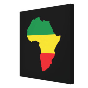 Impressão Em Tela Verde, ouro & bandeira vermelha de África