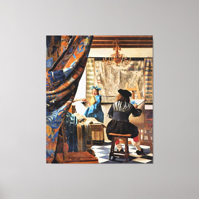 Impressão Em Tela Vermeer - A Arte da Pintura (Frente)