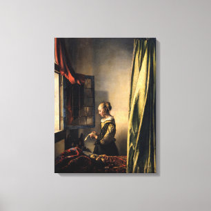 Impressão Em Tela Vermeer - Menina Lendo uma Carta numa Janela Abert