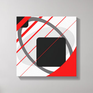 Impressão Em Tela Vermelho Cinza Preto Off-White Moderno - Tela Enro