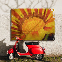 Vermelho e Amarelo Gazania Pintura acrílica