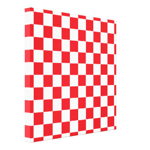 Impressão Em Tela Vermelho e branco Checkered