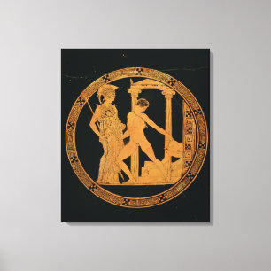 Impressão Em Tela Vermelho-figura copo que descreve Athena, Theseus