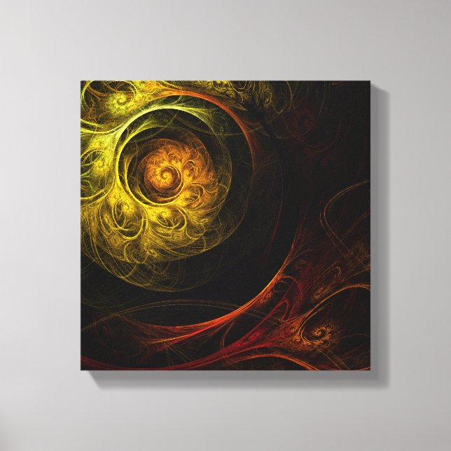 Impressão Em Tela Vermelho Floral Abstrato preto e branco (Frente)