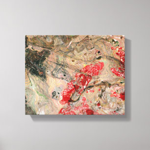 Impressão Em Tela Vermelho Verde Amarelo Moderno Abstrato