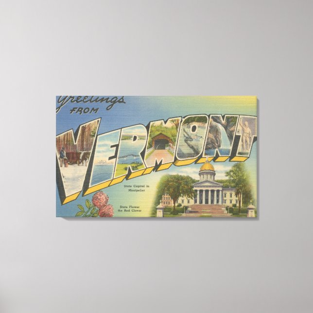 Impressão Em Tela Vermont (Capital Estatal/Flor) - (Frente)