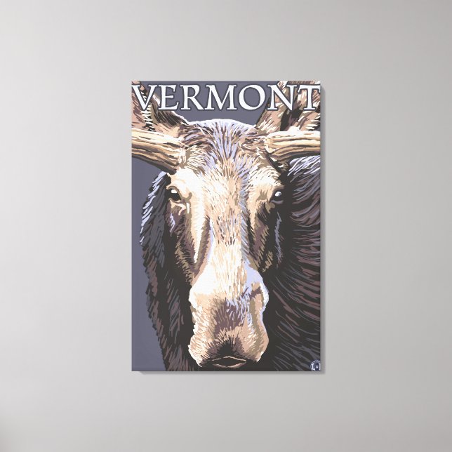 Impressão Em Tela VermontMoose para Cima (Frente)