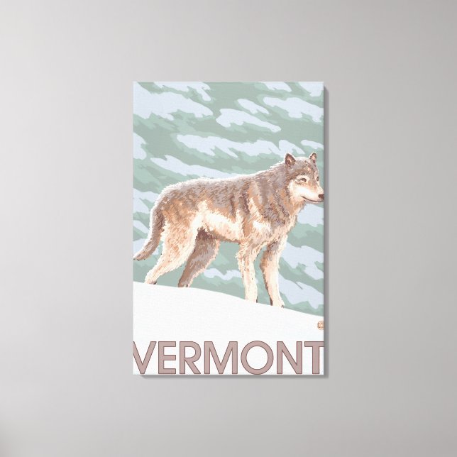 Impressão Em Tela VermontWolf Scene (Frente)
