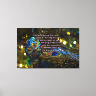 Impressão Em Tela Verso Bíblia azul vitoriano