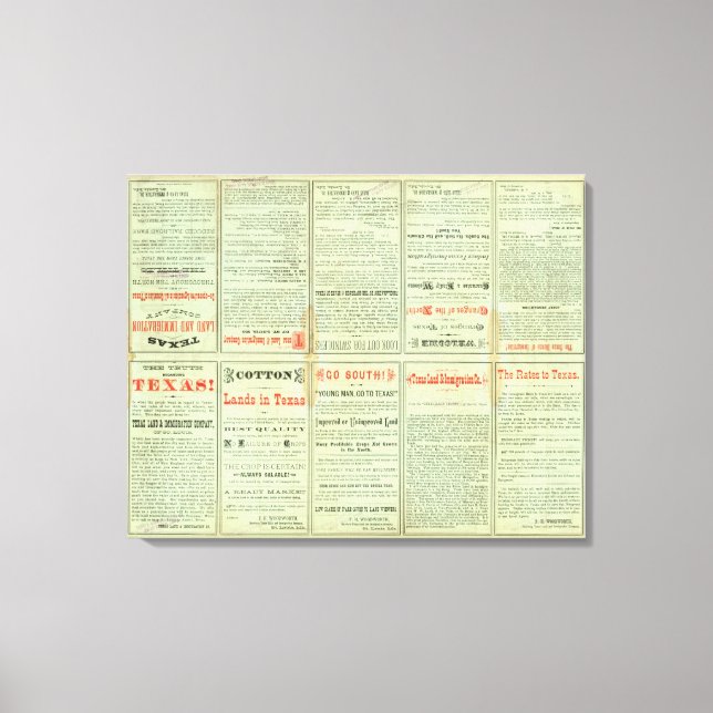 Impressão Em Tela Verso Estado do Texas (Frente)