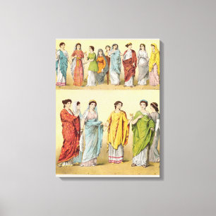 Impressão Em Tela Vestido romano fêmea