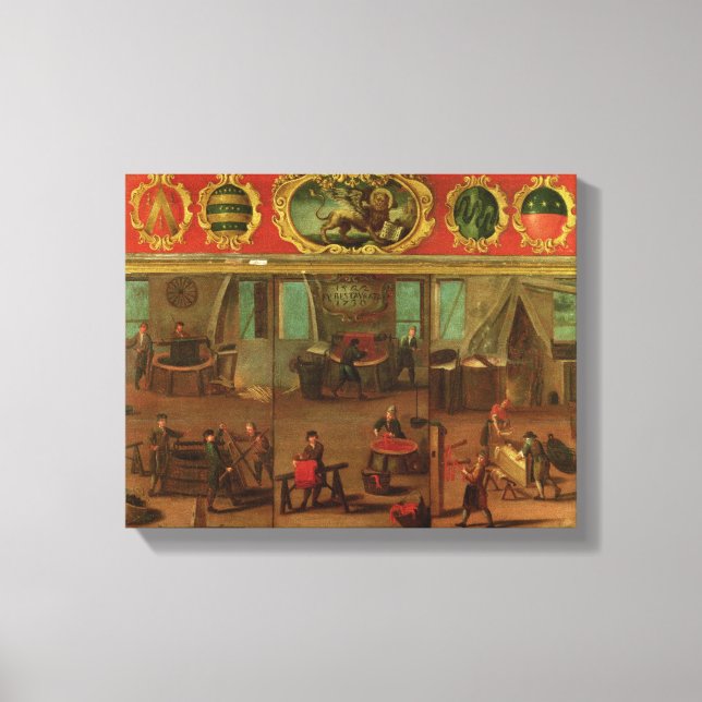 Impressão Em Tela Vestidos Demonstrando o Comércio e as Habilidades (Frente)