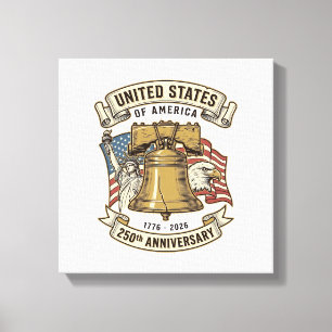 Impressão Em Tela Vetor Patriótico do 250º Aniversário dos Estados U