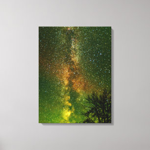 Impressão Em Tela Via Láctea & Aurora Boreal Ontário Canadá