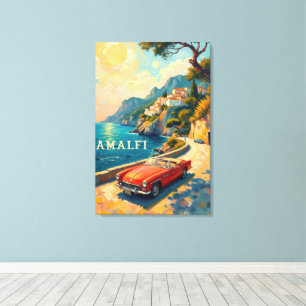 Impressão Em Tela Viagem da Costa Amalfi : Estilo Van Gogh