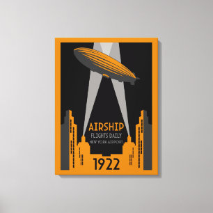 Impressão Em Tela viagem de Avião Retroativo de 1920