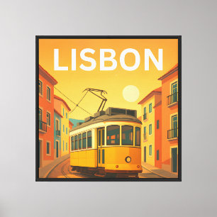 Impressão Em Tela Viagem de Lisboa: Arte do século Médio