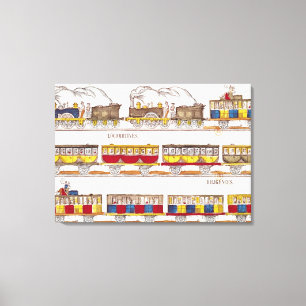 Impressão Em Tela Viagem de trilho em 1845