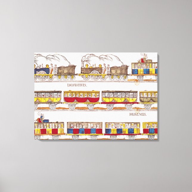 Impressão Em Tela Viagem de trilho em 1845 (Frente)