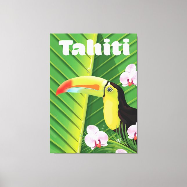 Impressão Em Tela Viagem do Taiti Toucan (Frente)